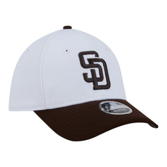 San Diego Padres Youth Baseball 39THIRTY M-Crown Flex Hat - White/Brown | New Era