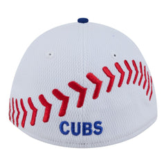 Chicago Cubs Youth Baseball 39THIRTY M-Crown Flex Hat - White/Royal | New Era