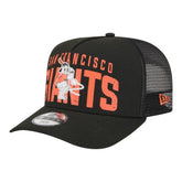 San Francisco Giants Youth Logo Fade A-Frame 9FIFTY Snapback Hat - Black | New Era