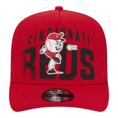 Cincinnati Reds Youth Logo Fade A-Frame 9FIFTY Snapback Hat - Red | New Era