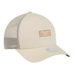 New York Mets Women's Tonal Patch 9FORTY M-Crown A-Frame Trucker Adjustable Hat - Light Beige | New Era