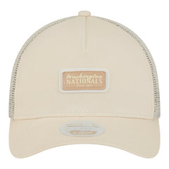 Washington Nationals Women's Tonal Patch 9FORTY M-Crown A-Frame Trucker Adjustable Hat - Light Beige | New Era
