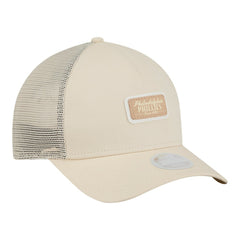 Philadelphia Phillies Women's Tonal Patch 9FORTY M-Crown A-Frame Trucker Adjustable Hat - Light Beige | New Era