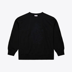 Chicago Cubs Phantom Fleece Crewneck Sweatshirt - Black | Mitchell & Ness