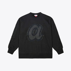 Atlanta Braves Phantom Fleece Crewneck Sweatshirt - Black | Mitchell & Ness