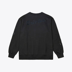 Baltimore Orioles Phantom Fleece Crewneck Sweatshirt - Black | Mitchell & Ness