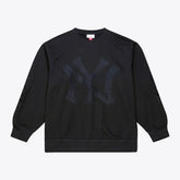 New York Yankees Phantom Fleece Crewneck Sweatshirt - Black | Mitchell & Ness