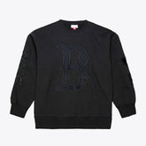 Boston Red Sox Phantom Fleece Crewneck Sweatshirt - Black | Mitchell & Ness