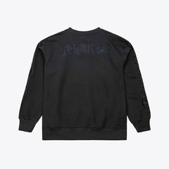 Philadelphia Phillies Phantom Fleece Crewneck Sweatshirt - Black | Mitchell & Ness