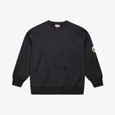 San Diego Padres Phantom Fleece Crewneck Sweatshirt - Black | Mitchell & Ness