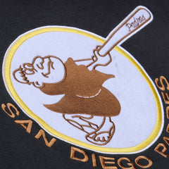 San Diego Padres Phantom Fleece Hoodie - Black | Mitchell & Ness