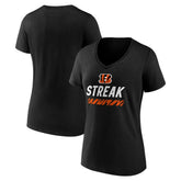 Cincinnati Bengals Women's Streak V-Neck T-Shirt - Black online