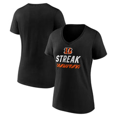 Cincinnati Bengals Women's Streak V-Neck T-Shirt - Black online