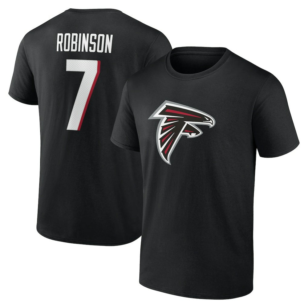 Bijan Robinson Atlanta Falcons Icon Name & Number T-Shirt - Black cheap