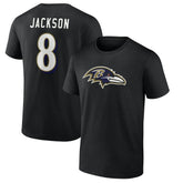 Lamar Jackson Baltimore Ravens Icon Name & Number T-Shirt - Black online