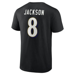 Lamar Jackson Baltimore Ravens Icon Name & Number T-Shirt - Black online