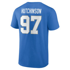 Aidan Hutchinson Detroit Lions Icon Name & Number T-Shirt - Blue sale