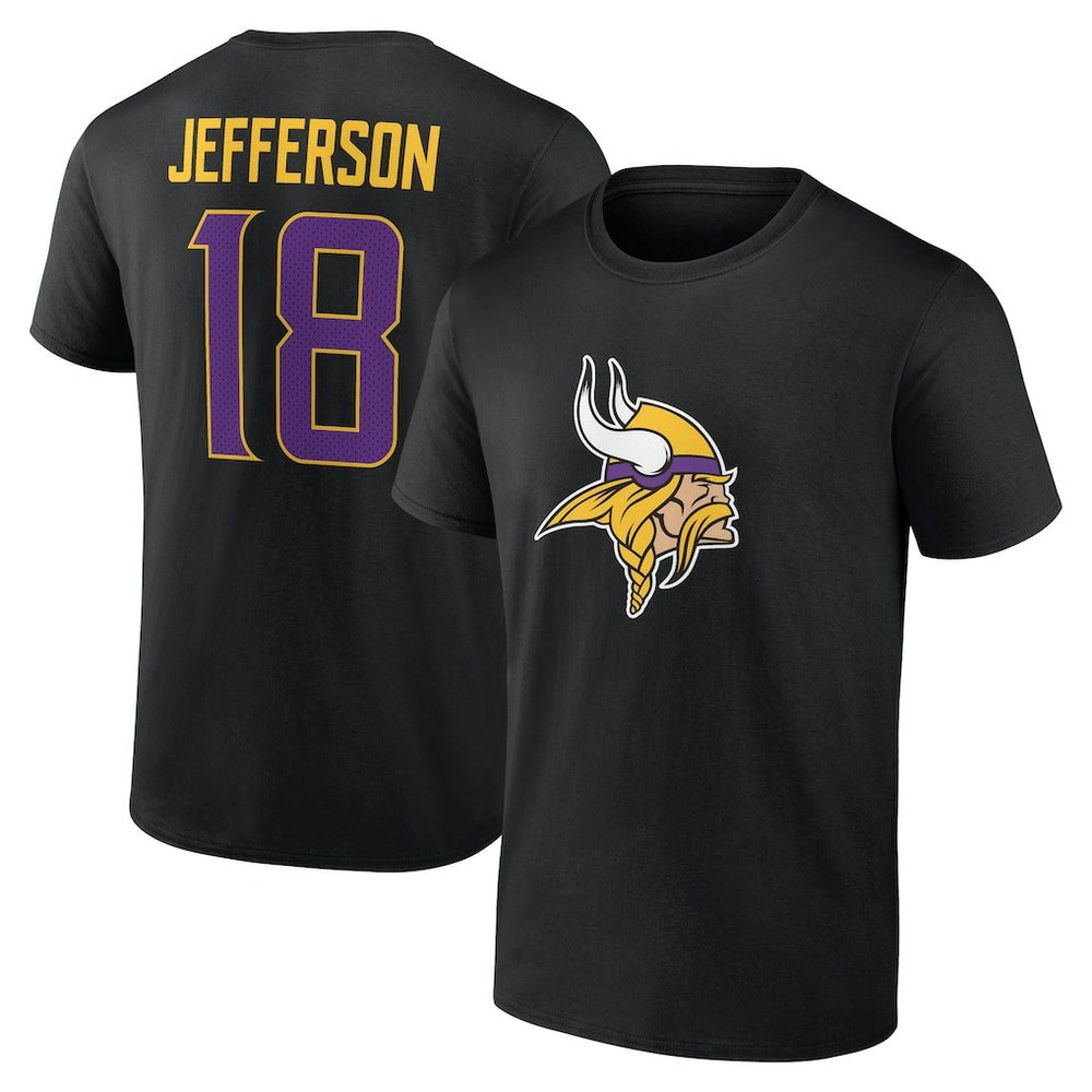 Justin Jefferson Minnesota Vikings Icon Name & Number T-Shirt - Black discount