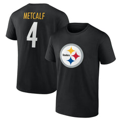 DK Metcalf Pittsburgh Steelers Icon Name & Number T-Shirt - Black sale