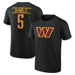 Jayden Daniels Washington Commanders Icon Name & Number T-Shirt - Black sale