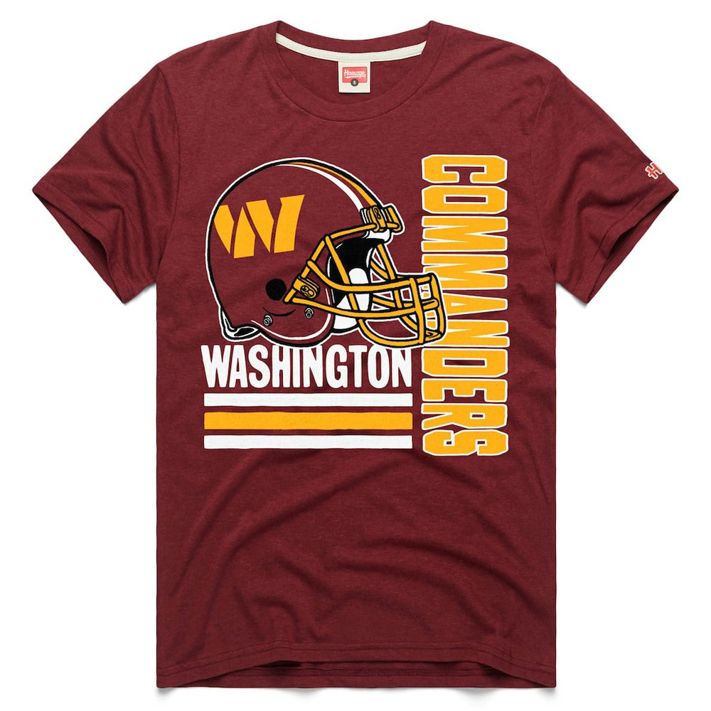 Washington Commanders Homage Helmet Stripe Tri-Blend T-Shirt - Burgundy sale