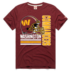 Washington Commanders Homage Helmet Stripe Tri-Blend T-Shirt - Burgundy sale