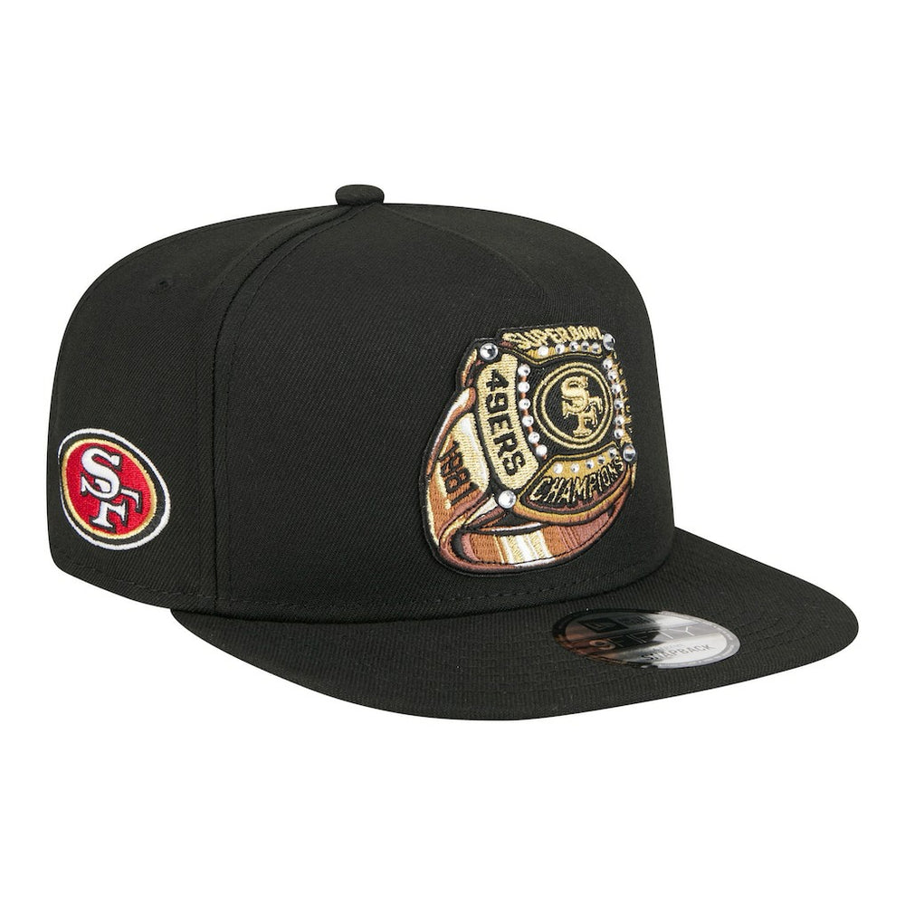 San Francisco 49ers New Era Super Bowl Ring 9FIFTY A-Frame Adjustable Hat - Black cheap