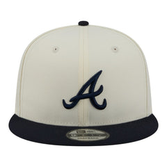 Atlanta Braves Localized 9FIFTY Snapback Hat - Cream/Navy | New Era