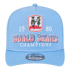 Philadelphia Phillies 1980 World Series Champions Throwback 9FIFTY A-Frame Snapback Hat - Light Blue | New Era