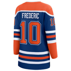 Trent Frederic Edmonton Oilers Fanatics Women's Home Breakaway Jersey Royal