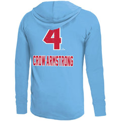 Pete Crow-Armstrong Chicago Cubs Majestic Threads Lightweight Name & Number Hoodie - Light Blue