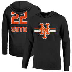 Juan Soto New York Mets Majestic Threads Lightweight Name & Number Hoodie - Black