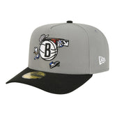 Brooklyn Nets Injection Cartoon Logo A-Frame 59FIFTY Fitted Hat - Gray | New Era outlet