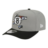 Brooklyn Nets Injection Cartoon Logo A-Frame 9FIFTY Adjustable Hat - Gray | New Era cheap