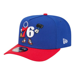Philadelphia 76ers Injection Cartoon Logo A-Frame 9FIFTY Adjustable Hat - Royal | New Era for sale