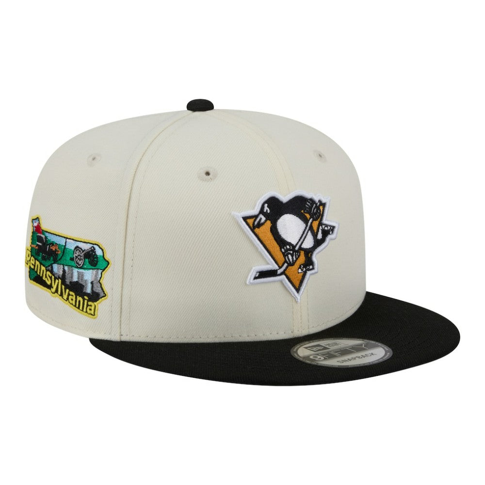 Pittsburgh Penguins New Era Injection Localized Two-Tone 9FIFTY Snapback Hat White/Black