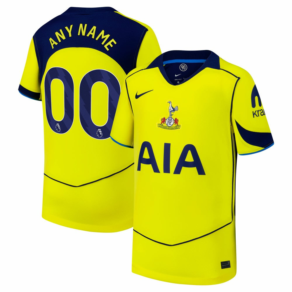 Tottenham Hotspur Youth 2025/26 Third Replica Custom Jersey - Yellow | Nike on sale
