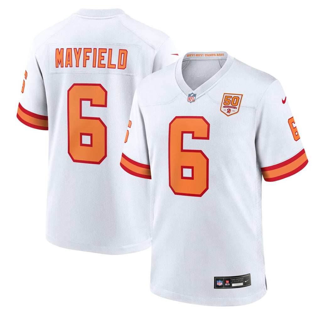 Baker Mayfield '76 Tampa Bay Buccaneers 50th Season Game Jersey - White | Nike for sale