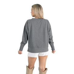 Kansas City Chiefs Gameday Couture Women's French Terry V-Neck Pullover Sweatshirt - Gray for sale