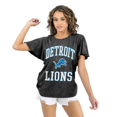 Detroit Lions Gameday Couture Women's Relaxed Flutter Sleeve T-Shirt - Black for sale