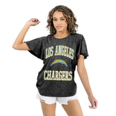 Los Angeles Chargers Gameday Couture Women's Relaxed Flutter Sleeve T-Shirt - Black sale