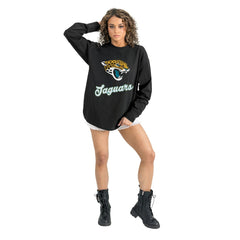 Jacksonville Jaguars Gameday Couture Women's Oversized Long Sleeve T-Shirt - Black outlet