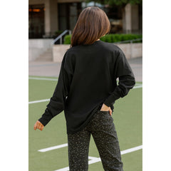 New York Giants Gameday Couture Women's Oversized Long Sleeve T-Shirt - Black outlet