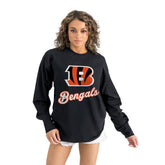 Cincinnati Bengals Gameday Couture Women's Oversized Long Sleeve T-Shirt - Black discount