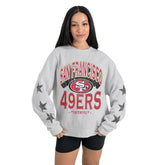 San Francisco 49ers Gameday Couture Women's Resilience Relaxed Rhinestone Pullover Sweatshirt - Ash outlet