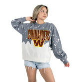 Washington Commanders Gameday Couture Women's Oversized Faded Wash Tri-Blend Pullover Sweatshirt - Gray cheap