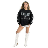 Philadelphia Eagles Gameday Couture Women's Velocity Relaxed Rhinestone Pullover Sweatshirt - Black for sale