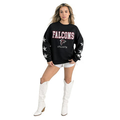 Atlanta Falcons Gameday Couture Women's Velocity Relaxed Rhinestone Pullover Sweatshirt - Black on sale