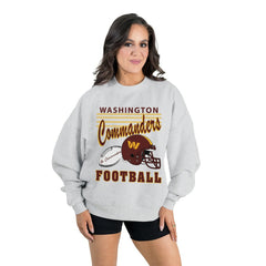 Washington Commanders Gameday Couture Women's Home Turf Oversized Premium Fleece Pullover Sweatshirt - Ash for sale