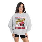 Kansas City Chiefs Gameday Couture Women's Home Turf Oversized Premium Fleece Pullover Sweatshirt - Ash cheap